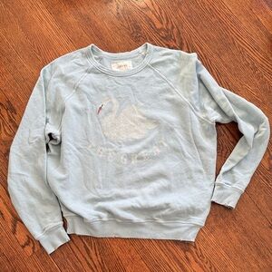 THE GREAT. College Sweatshirt Swan Pale Blue